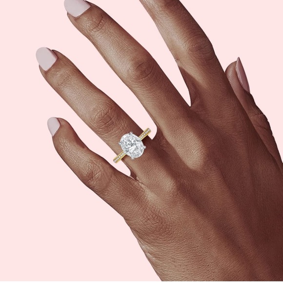 14k 925 Certified 5 ct Colorless VVS1 Diamond Moissanite Ring - Picture 6 of 14